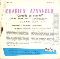 [Pochette de Formi… formidable (Charles AZNAVOUR) - verso]