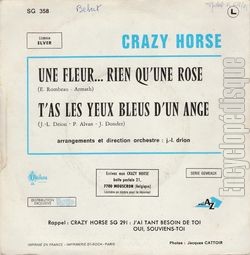 [Pochette de Une fleur, rien qu’une rose (CRAZY HORSE) - verso]