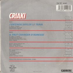 [Pochette de J’entends siffler le train (Guy CRIAKI) - verso]