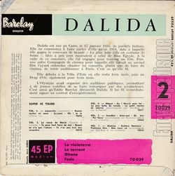 [Pochette de La violeterra - N2 (DALIDA) - verso]