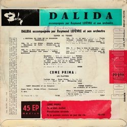 [Pochette de Come prima - N13 (DALIDA) - verso]