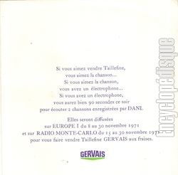 [Pochette de Taillefine - Gervais (PUBLICIT)]