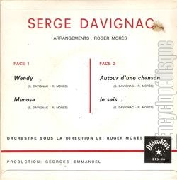 [Pochette de Wendy (Serge DAVIGNAC) - verso]