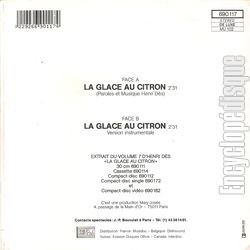 [Pochette de La glace au citron (Henri DS) - verso]