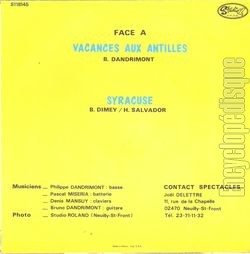 [Pochette de Vacances aux Antilles (Jol DELETTRE) - verso]