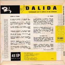 [Pochette de Eux (DALIDA) - verso]