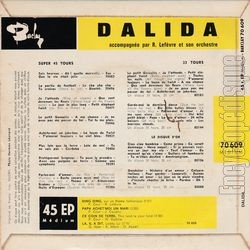 [Pochette de Ding ding (DALIDA) - verso]