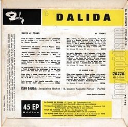 [Pochette de La danse de Zorba (DALIDA) - verso]