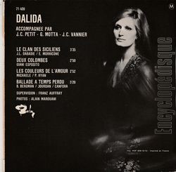 [Pochette de Le clan des siciliens (DALIDA) - verso]