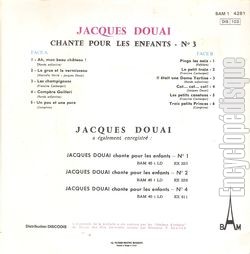 [Pochette de Chante pour les enfants - N 3 (Jacques DOUAI) - verso]