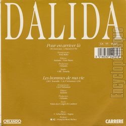 [Pochette de Pour en arriver l (DALIDA) - verso]