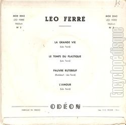 [Pochette de La grande vie (Lo FERR) - verso]