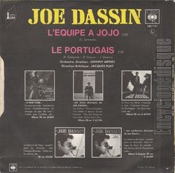 [Pochette de L’quipe  Jojo (Joe DASSIN) - verso]