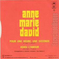 [Pochette de Pour une heure, une seconde (Anne-Marie DAVID) - verso]