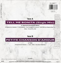 [Pochette de Tell me bonita (Dana DAWSON) - verso]