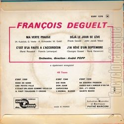 [Pochette de Ma verte prairie (Franois DEGUELT) - verso]