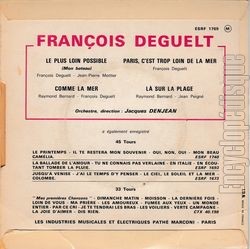 [Pochette de Chansons pour le soleil et la mer (Franois DEGUELT) - verso]