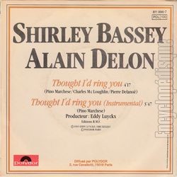 [Pochette de Thought I’d ring you (Alain DELON et Shirley BASSEY) - verso]