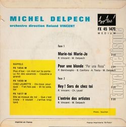 [Pochette de Marie-toi Marie-Jo (Michel DELPECH) - verso]