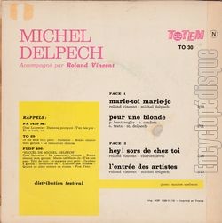 [Pochette de Marie-toi Marie-Jo (Michel DELPECH) - verso]