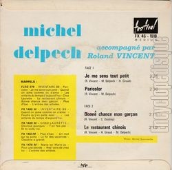 [Pochette de Le restaurant chinois (Michel DELPECH) - verso]