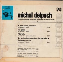 [Pochette de Le mauvais jardinier (Michel DELPECH) - verso]