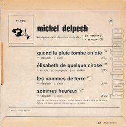 [Pochette de Quand la pluie tombe en t (Michel DELPECH) - verso]