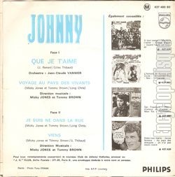 [Pochette de Que je t’aime (Johnny HALLYDAY) - verso]