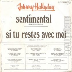 [Pochette de 11 - Sentimental (Johnny HALLYDAY) - verso]