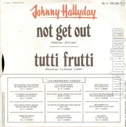 [Pochette de 9 - Not get out (Johnny HALLYDAY) - verso]