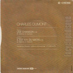 [Pochette de Une chanson (Charles DUMONT) - verso]