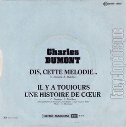 [Pochette de Dis, cette mlodie (Charles DUMONT) - verso]