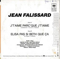 [Pochette de J’t’aime parc’que j’t’aime (Jean FALISSARD) - verso]