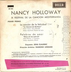 [Pochette de Nous et ces mots la (Nancy HOLLOWAY) - verso]