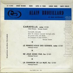 [Pochette de Caravelle (Alain BROUILLARD) - verso]