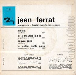 [Pochette de Alleluia (Jean FERRAT) - verso]