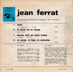 [Pochette de Maria (Jean FERRAT) - verso]