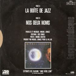 [Pochette de La boite de Jazz (Michel JONASZ) - verso]