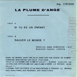 [Pochette de Si tu es un enfant (La PLUME D’ANGE) - verso]