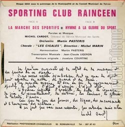 [Pochette de Sporting-club raincen (Les CIGALES) - verso]