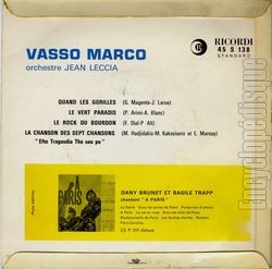 [Pochette de Quand les gorilles (Vasso MARCO) - verso]