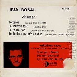 [Pochette de Forgeron (Jean BONAL) - verso]