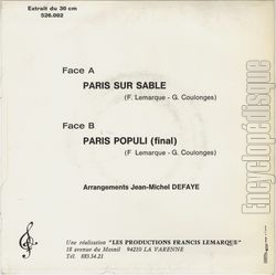 [Pochette de Paris Populi (Francis LEMARQUE) - verso]