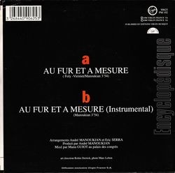 [Pochette de Au fur et  mesure (Liane FOLY) - verso]