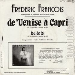 [Pochette de De Venise  Capri (Frdric FRANOIS) - verso]