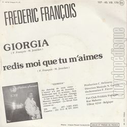 [Pochette de Giorgia (Frdric FRANOIS) - verso]