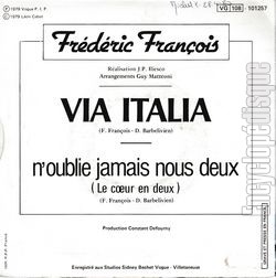 [Pochette de Via Italia (Frdric FRANOIS) - verso]