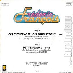 [Pochette de On s’embrasse, on oublie tout (Frdric FRANOIS) - verso]