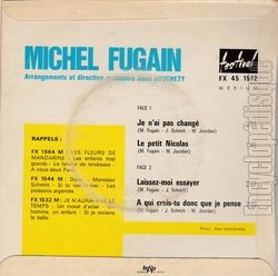 [Pochette de Je n’ai pas chang (Michel FUGAIN) - verso]