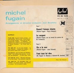 [Pochette de Quand l’oiseau chante (Michel FUGAIN) - verso]